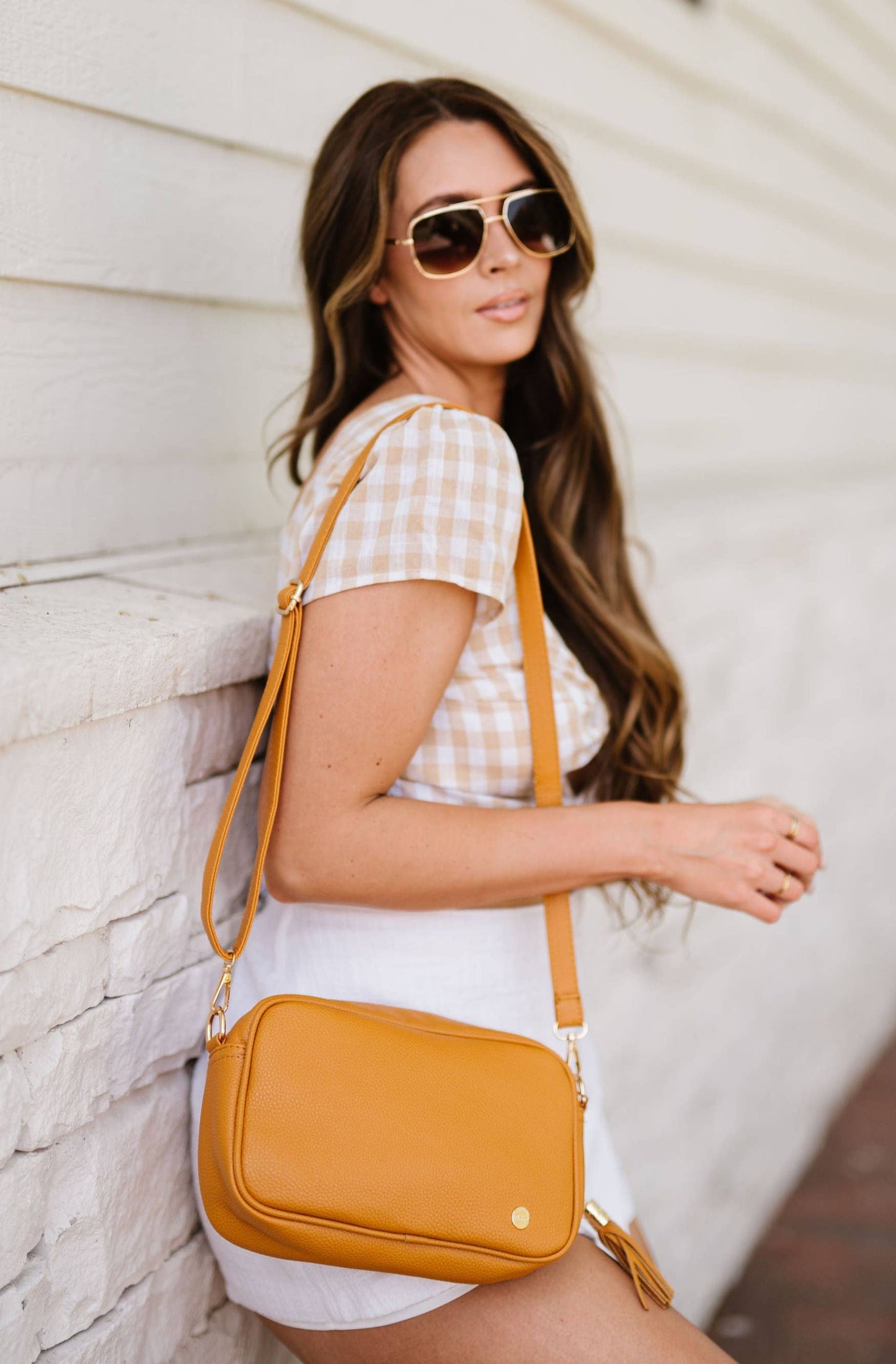 Dolly Vegan Leather Crossbody Clutch Purse with Tassel: Platinum White