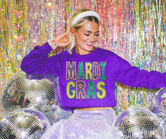 Glitter/ Sequins Mardi Gras Sweatshirt