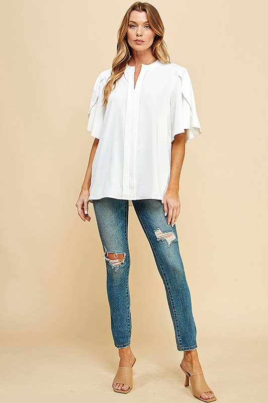 PETAL FLUTTER BLOUSE