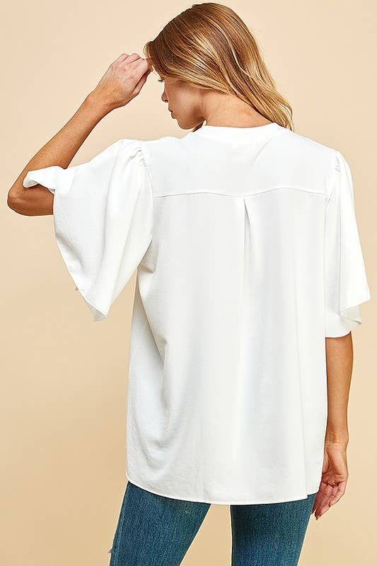 PETAL FLUTTER BLOUSE